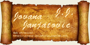 Jovana Janjatović vizit kartica